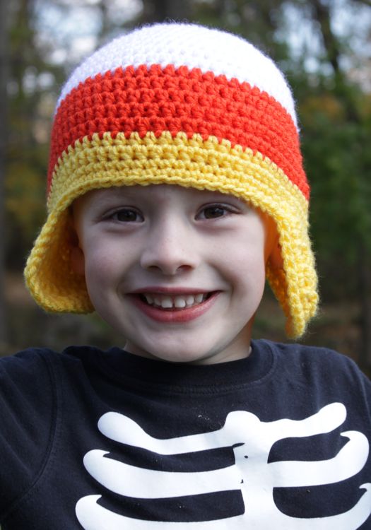 I just loved the Irish Flag Colorblock Hats I made for my boys for St. Patrick&#39;s Day so I decided to make one for Halloween too – the Candy Corn Colorblock ... - Crochet-Candy-Corn-Hat