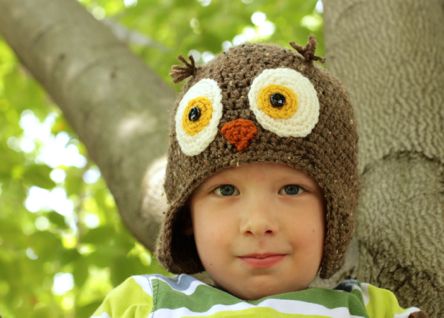 Crochet owl hat hotsell